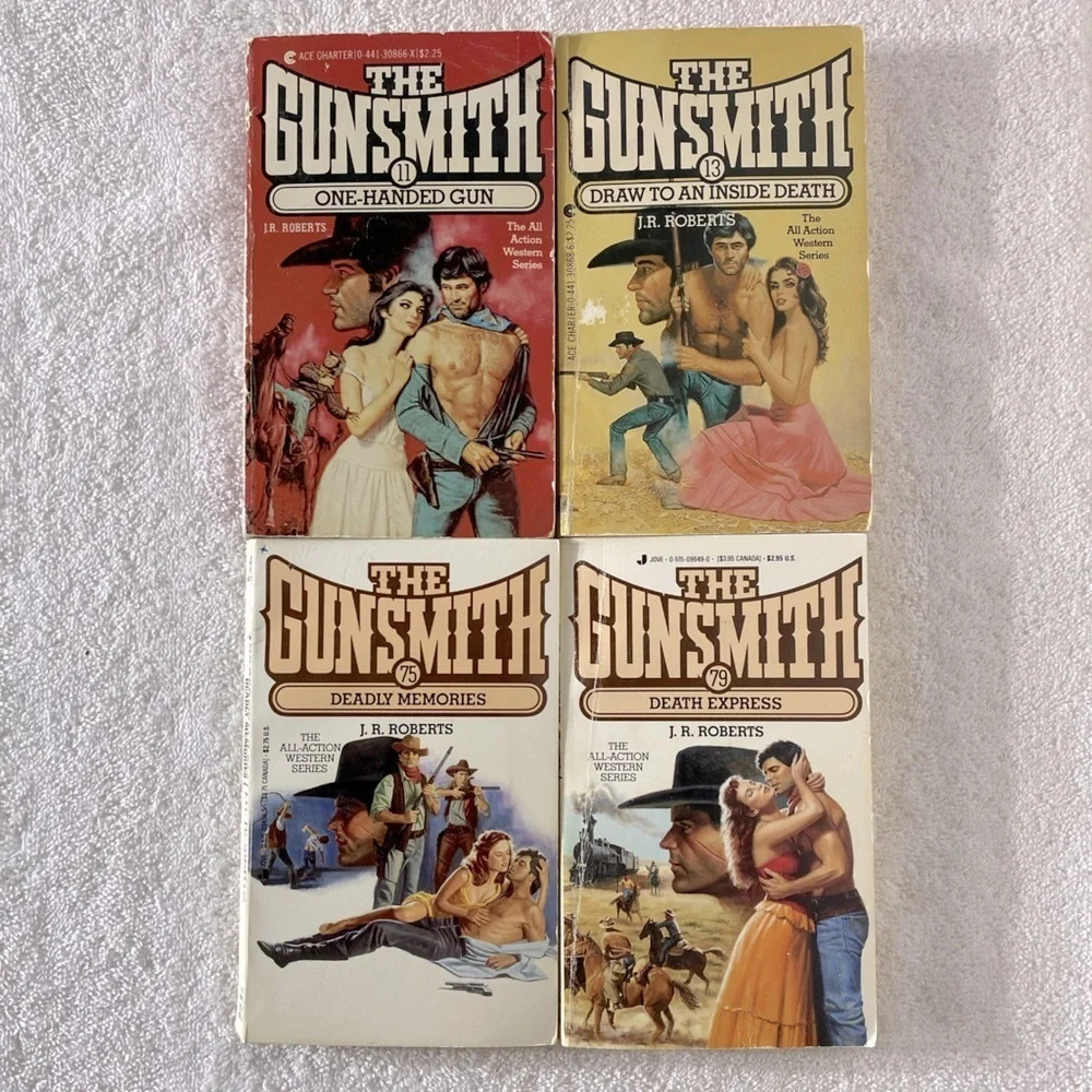 Vintage The Gunsmith All Action Western Romance Novel x4